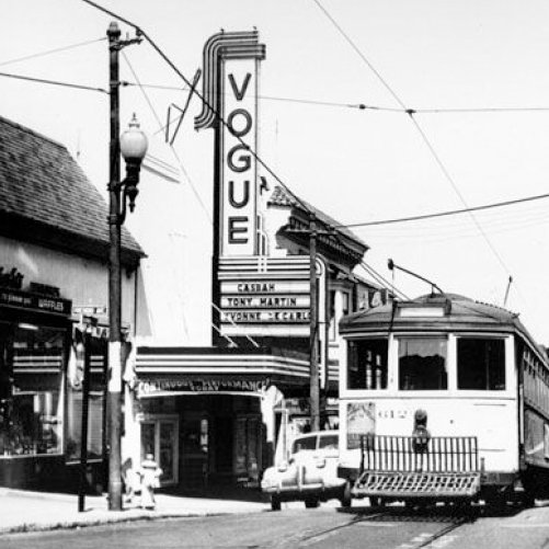 Entrance to The Vogue theater