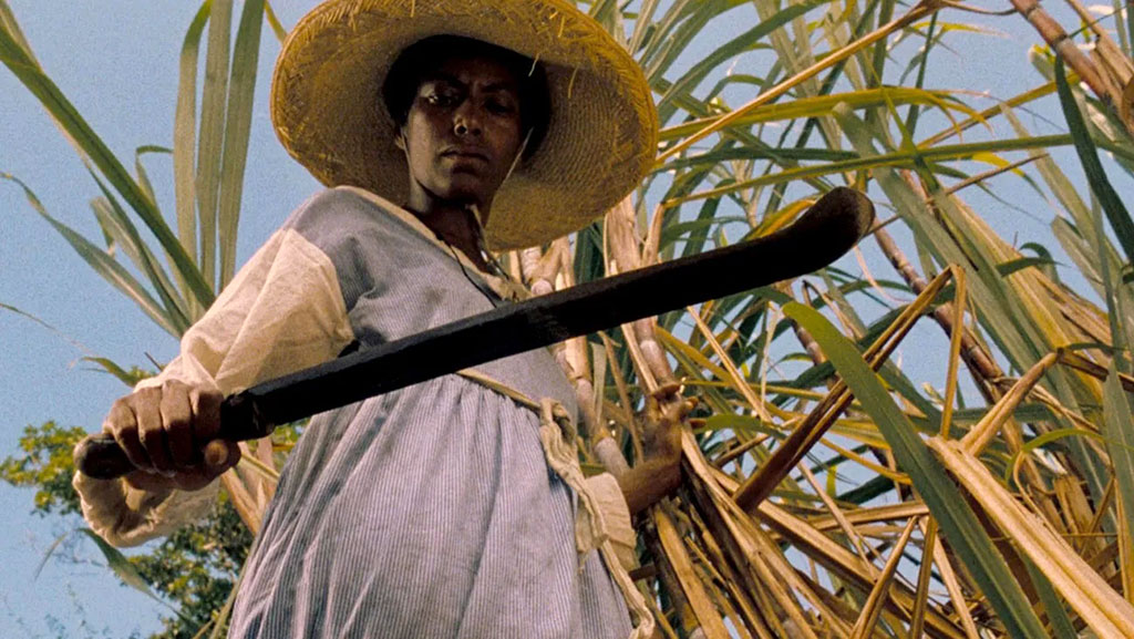 A woman with a machete.