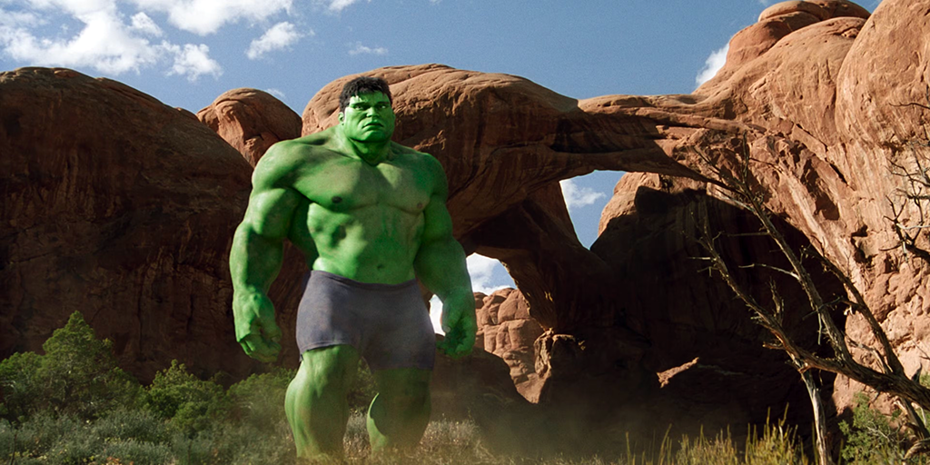 Hulk, big and green, looks sad and lonely.