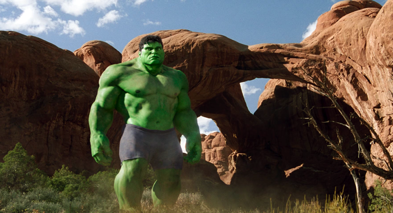 Hulk, big and green, looks sad and lonely.