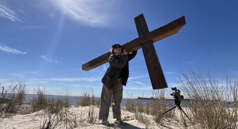 Caroline Golum filming Revelations of Divine Love Caroline Golum filming Revelations of Divine Love